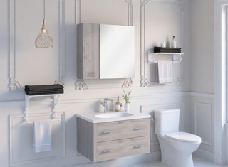 Sunvega Double Door Medicine Cabinet with Four Interior Shelves and Ample Mirror