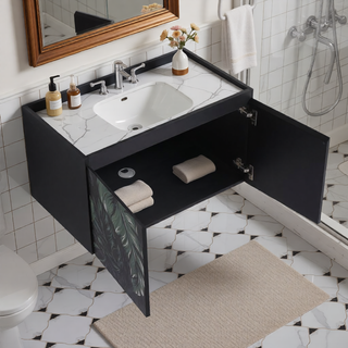 Sunvega Paint Free Vanity Door Panel with Hidden Handles for Bathroom and Kitchen