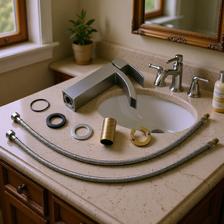 Sunvega Brushed Nickel Single Hole Waterfall Bathroom Sink Faucet with Single Handle
