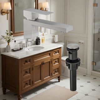 Sunvega Brushed Nickel Single Hole Waterfall Bathroom Sink Faucet with Single Handle