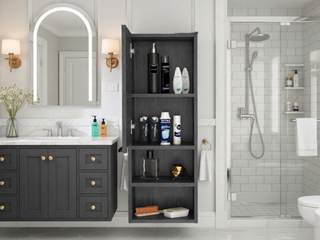 Sunvega Milwaukee Medicine Cabinet with Two Interior Shelves and Semi-Open Bottom