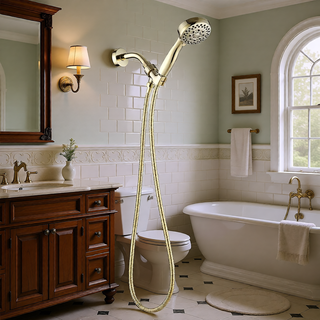 Sunvega High Pressure Handheld Shower Head with Hose and 5 Chrome Spray Modes