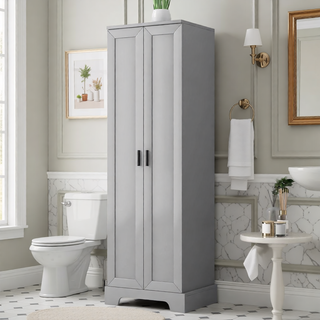 Sunvega Two Door Storage Cabinet with Adjustable Shelf Made of MDF Board for Bathroom