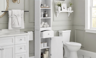 Sunvega Modern Freestanding Bathroom Cabinet with Drawer and Adjustable Shelf