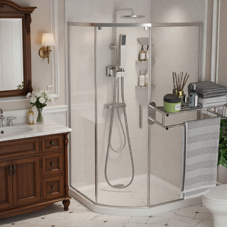 Sunvega Ceiling Mount Square Rainfall Shower System with Handheld Spray and Matte Black Finish