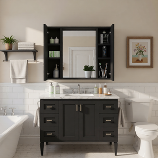 Sunvega Black Multistorage Pantry Cabinet with One Drawer and Two Shelves