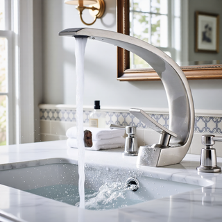 Sunvega Single Handle Waterfall Basin Faucet for Bathroom Sink in Chrome