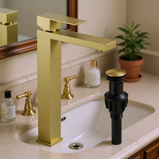 Sunvega Brushed Nickel Single Hole Waterfall Bathroom Sink Faucet with Single Handle