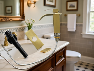 Sunvega Single Hole Bathroom Faucet with Ceramic Cartridge in Brushed Nickel