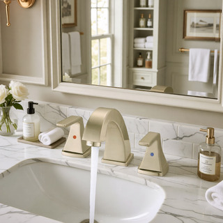 Sunvega Widespread Two Handle Bathroom Faucet with Pop Up Drain Brushed Nickel
