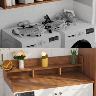 Sunvega Waterproof MDF Washer Dryer Countertop with Non-slip Pads and High Edge