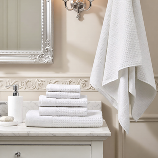 Sunvega Antimicrobial Jacquard Waffle Cotton Towel Set with Dobby Cuff and Quick Dry