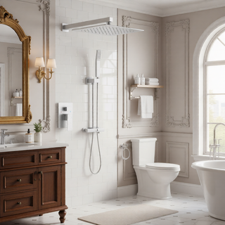 Sunvega Wall Mounted Shower System Combo Set with 10 Inch Rainfall and Handheld Faucet
