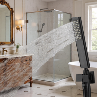 Sunvega High Pressure 10 Inch Rain and Handheld Shower System with Matte Black Finish