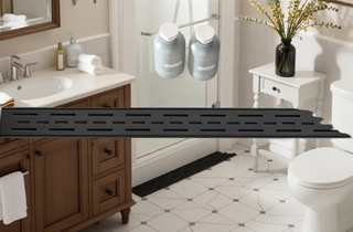 Sunvega 28 Inches Linear Shower Drain with Hair Strainer and Leveling Feet