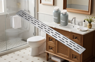 Sunvega 28 Inches Linear Shower Drain with Hair Strainer and Leveling Feet