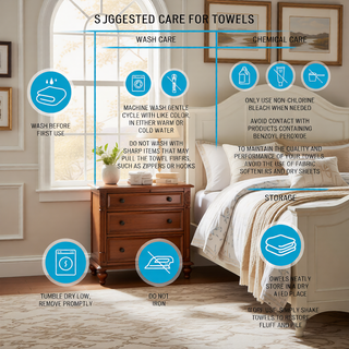 Sunvega Antimicrobial Jacquard Waffle Cotton Towel Set with Dobby Cuff and Quick Dry