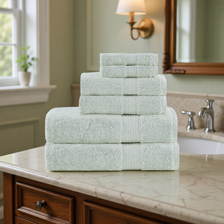 Sunvega GOTS Certified 650GSM Organic Long Staple Cotton 6 Piece Towel Set