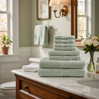 Sunvega 8-Piece Premium Cotton Towel Set with Antimicrobial Treatment for Health and Wellness