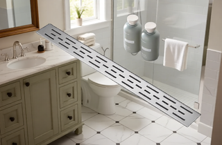 Sunvega 28 Inches Linear Shower Drain with Hair Strainer and Leveling Feet
