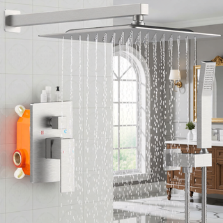 Sunvega Wall Mounted Shower System Combo Set with 10 Inch Rainfall and Handheld Faucet