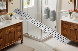 Sunvega 28 Inches Linear Shower Drain with Hair Strainer and Leveling Feet