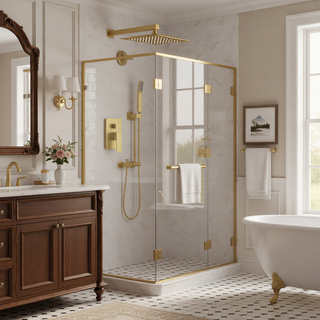Sunvega Wall Mounted Shower System Combo Set with 10 Inch Rainfall and Handheld Faucet