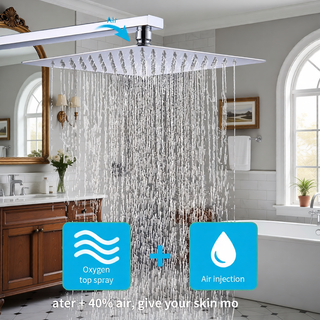 Sunvega Wall Mounted Shower System Combo Set with 10 Inch Rainfall and Handheld Faucet