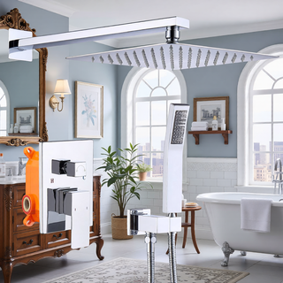 Sunvega Wall Mounted Shower System Combo Set with 10 Inch Rainfall and Handheld Faucet