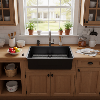Sunvega 32x19 Inch Undermount Kitchen Sink with Superior Drainage and Soundproofing