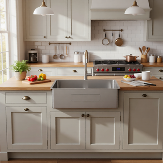 Sunvega 32x19 Inch Undermount Kitchen Sink with Superior Drainage and Soundproofing