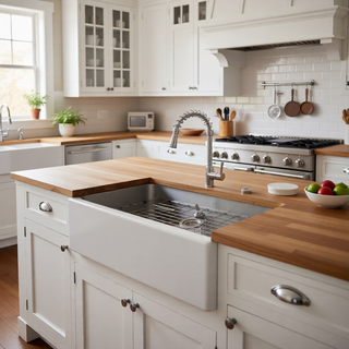 Sunvega 32x19 Inch Undermount Kitchen Sink with Superior Drainage and Soundproofing