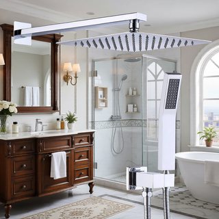 Sunvega Wall Mounted Shower System Combo Set with 10 Inch Rainfall and Handheld Faucet