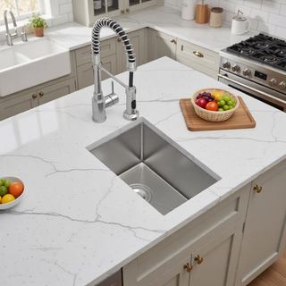 Sunvega 32x19 Inch Undermount Kitchen Sink with Superior Drainage and Soundproofing