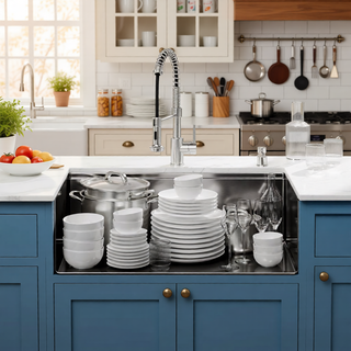 Sunvega Handcrafted 33x19 Inch Undermount Single Bowl Kitchen Sink Dark Gray