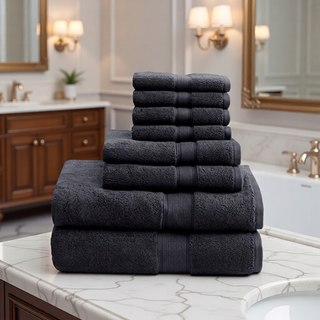 Sunvega 8-Piece Premium Cotton Towel Set with Antimicrobial Treatment for Health and Wellness