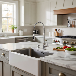Sunvega 32x19 Inch Undermount Kitchen Sink with Superior Drainage and Soundproofing