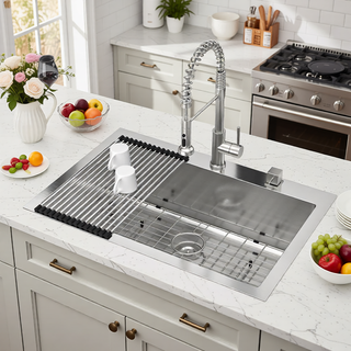 Sunvega 16 Gauge Stainless Steel Topmount Kitchen Sink Basin with Sound Proof Coating