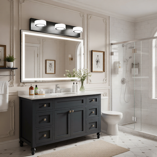 Sunvega Modern 7-Light LED Vanity Fixture with Acrylic Shades and Chrome Finish