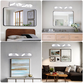 Sunvega Modern 7-Light LED Vanity Fixture with Acrylic Shades and Chrome Finish