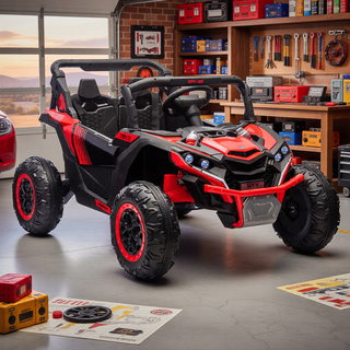Sunvega 24V Two-Seater Kids Ride On UTV with Remote Control and Four-Wheel Suspension