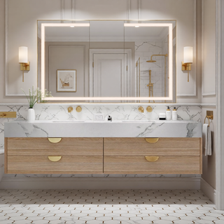 Sunvega Modern 7-Light LED Vanity Fixture with Square Acrylic Lampshades for Bathroom