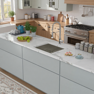 Sunvega 32x19 Inch Undermount Kitchen Sink with Superior Drainage and Soundproofing