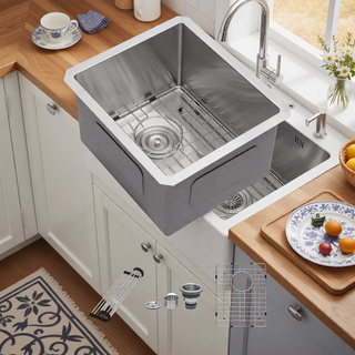 Sunvega 32x19 Inch Undermount Kitchen Sink with Superior Drainage and Soundproofing