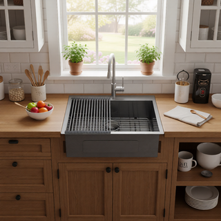 Sunvega 16 Gauge Stainless Steel Topmount Kitchen Sink Basin with Sound Proof Coating