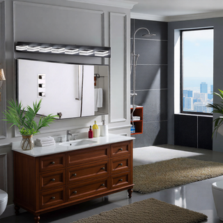 Sunvega Modern 7-Light LED Vanity Fixture with Square Acrylic Lampshades for Bathroom