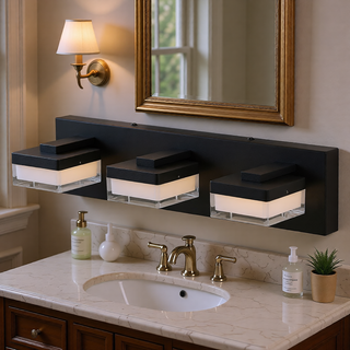 Sunvega Exclusive Original Design 4 Lights Bathroom Vanity Fixture in Matt Black