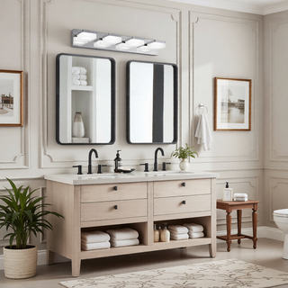 Sunvega Exclusive Original Design 4 Lights Bathroom Vanity Fixture in Matt Black