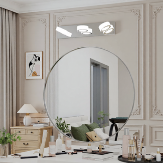 Sunvega Modern 7-Light LED Vanity Fixture with Acrylic Shades and Chrome Finish