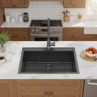 Sunvega 16 Gauge Stainless Steel Topmount Kitchen Sink Basin with Sound Proof Coating